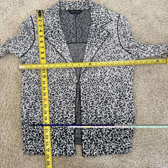 MING WANG Knit Blazer Jacket Womens Medium Animal Print Cheetah Old Money Chic - Picture 6 of 16